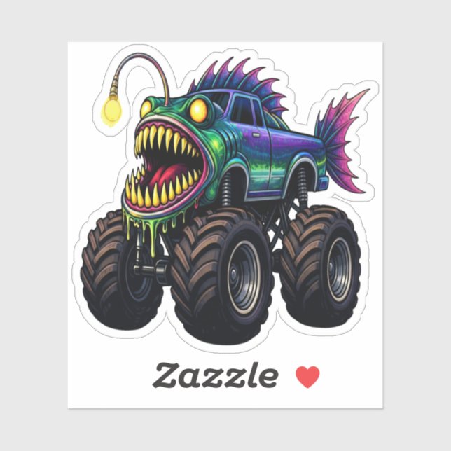Anglerfish Monster Truck Sticker (Sheet)
