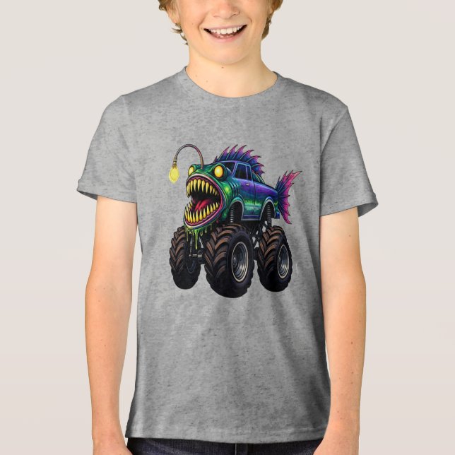 Anglerfish Monster Truck Tri-Blend Shirt (Front)
