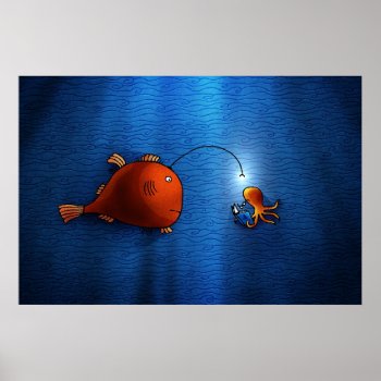 Anglerfish Poster by vladstudio at Zazzle