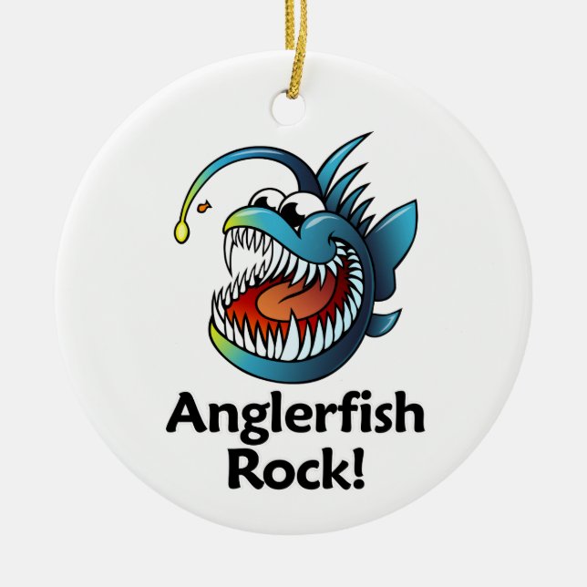 Anglerfish Rock! Ceramic Ornament (Front)