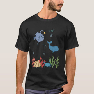 Anglerfish Underwater Kids Whale T-Shirt