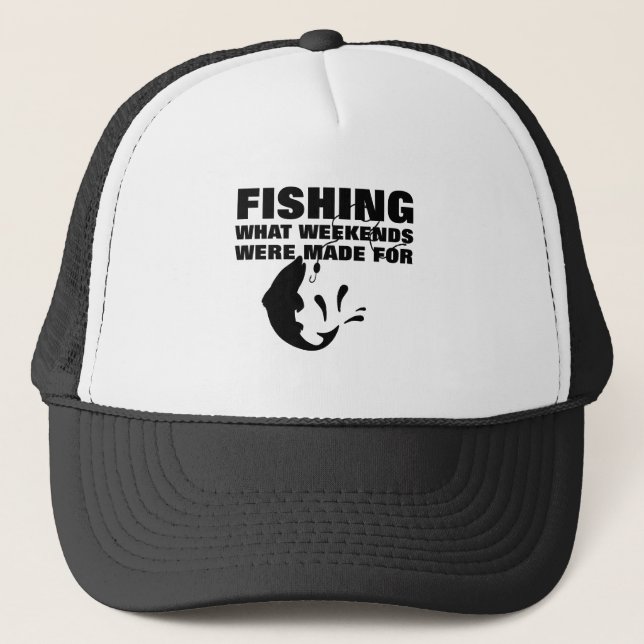 Anglers Fishing Themed Funny Slogan Trucker Hat (Front)