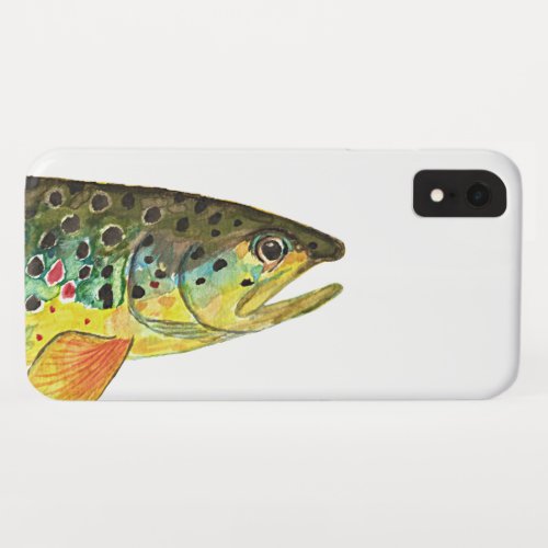 Anglers Fly Fishing for Brown Trout Fishermans iPhone XR Case