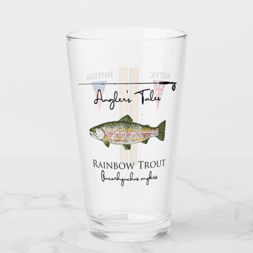 Anglers Tales Pint Glass _ Fishermen Storytelling