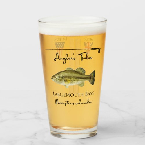 Anglers Tales Pint Glass _ Largemouth Bass