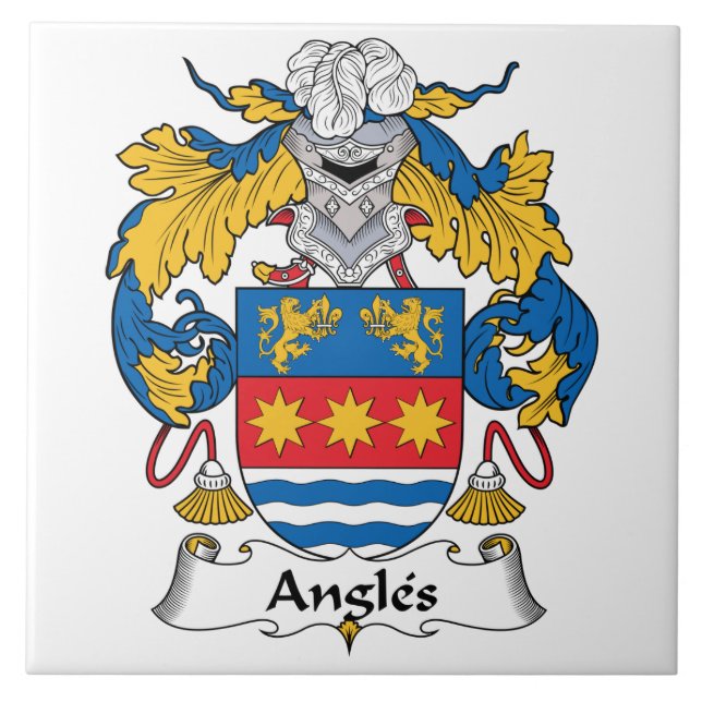 Angles Family Crest Ceramic Tile (Front)