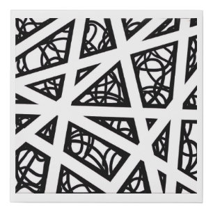 Angles in Black and White Faux Canvas Print