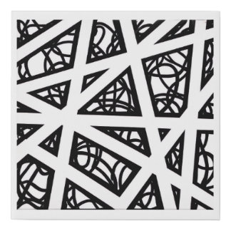 Angles in Black and White Faux Canvas Print