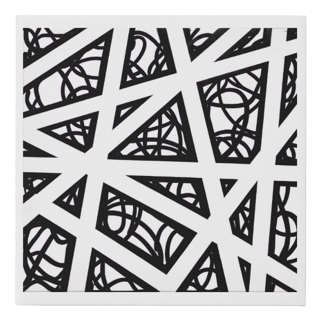 Angles in Black and White Faux Canvas Print (Front)