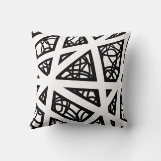 Angles in Black and White Throw Pillow