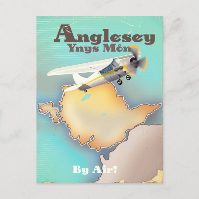 Anglesea, vintage style travel poster postcard (Front)