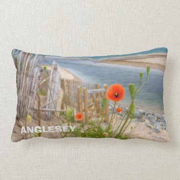 Anglesey Wales Scenic View Beach And Wild Poppies Lumbar Pillow Anglesey Wales Scenic View Beach And Wild Poppies Lumbar Pillow