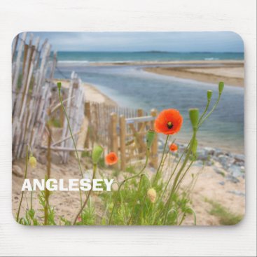 Anglesey Wales Scenic View Beach And Wild Poppies Mouse Pad Anglesey Wales Scenic View Beach And Wild Poppies Mouse Pad