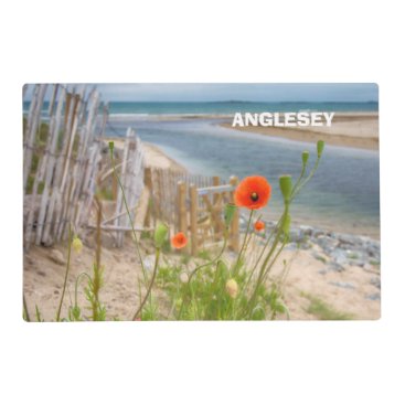 Anglesey Wales Scenic View Beach And Wild Poppies Placemat Anglesey Wales Scenic View Beach And Wild Poppies Placemat