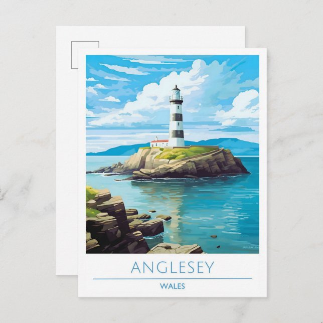 Anglesey Wales Vintage Travel  Postcard (Front/Back)