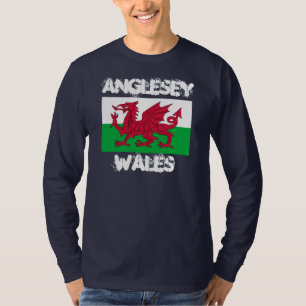 Anglesey, Wales with Welsh flag T-Shirt