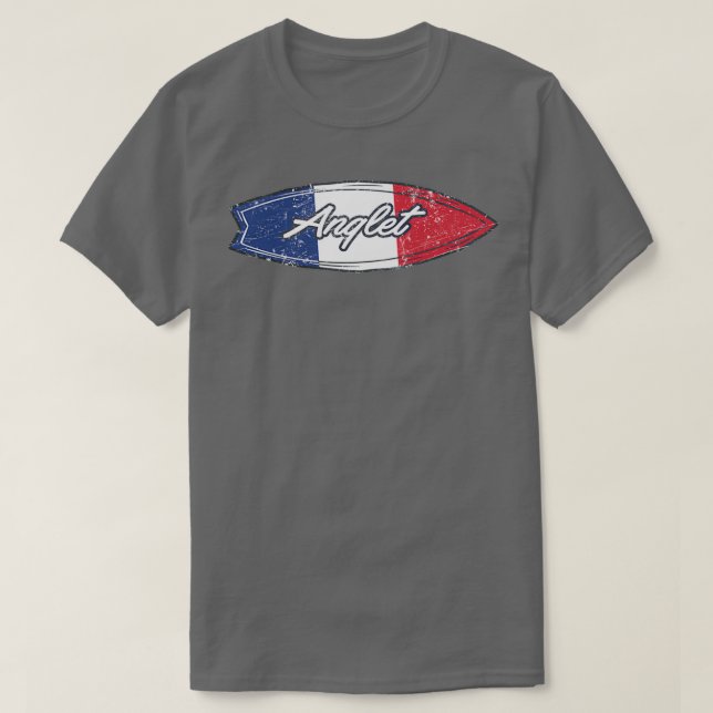 Anglet France Flag Surfboard T-Shirt (Design Front)