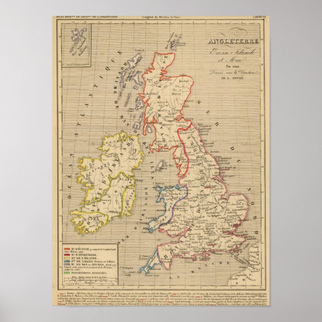 Angleterre, Ecosse, Irlande et Man en 1100 Poster (Front)