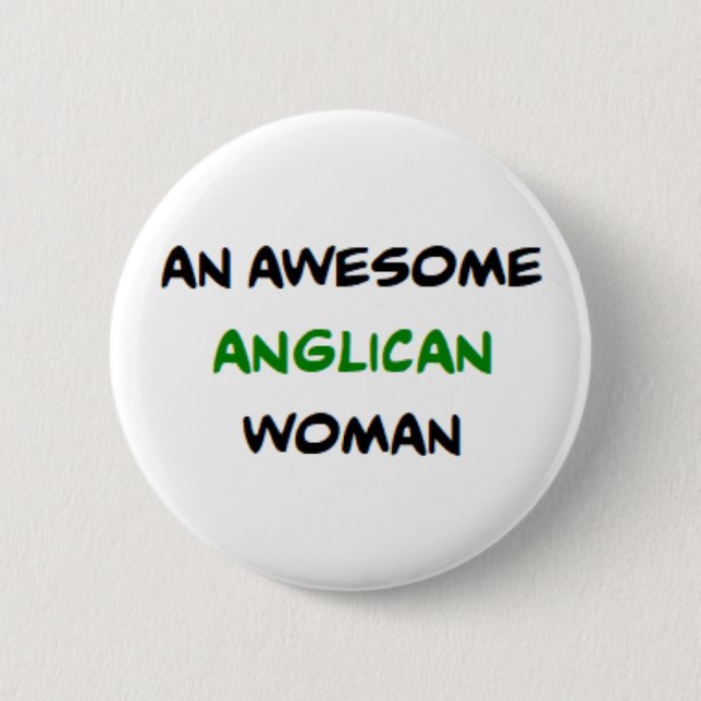 anglican woman, awesome button (Front)
