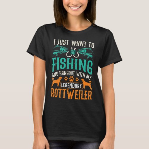 Angling And Fishing   For Rottweiler Dog T_Shirt