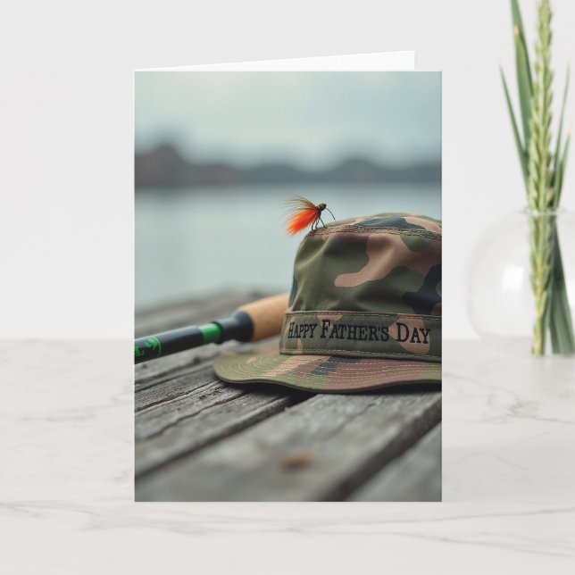 Angling Fathers Day Hat Card (Front)