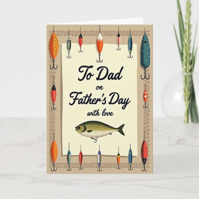 Angling Fathers Day Note Card (Front)