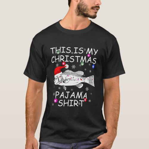 Angling Gift Funny Christmas Pajama Large Mouth Ba T_Shirt
