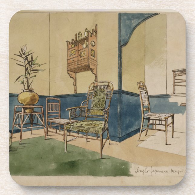 Anglo-Japanese Designs, c.1860 (pen & black ink & Drink Coaster (Front)