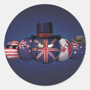 Anglo-Saxon Countryballs Classic Round Sticker