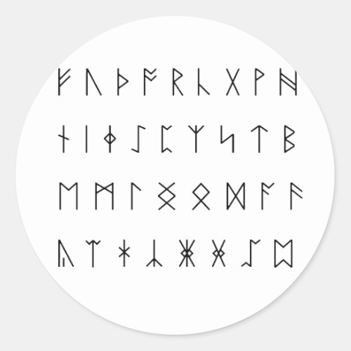 Anglo_Saxon Runes Classic Round Sticker