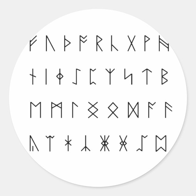Anglo-Saxon Runes Classic Round Sticker (Front)