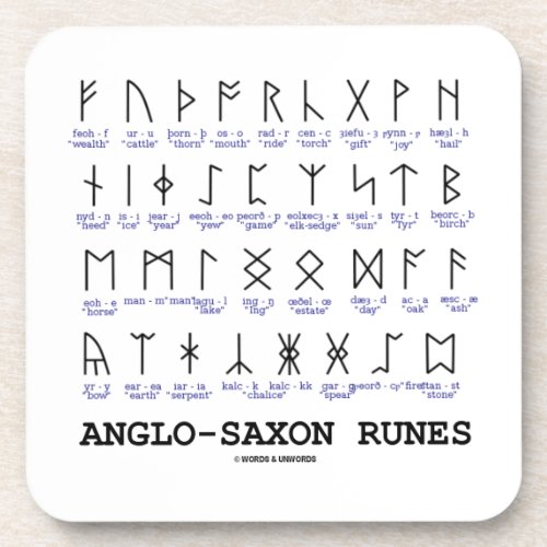 Anglo_Saxon Runes Linguistics Cryptography Coaster