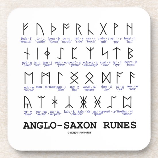 Anglo-Saxon Runes (Linguistics Cryptography) Coaster