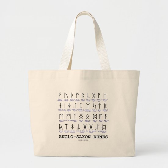 Anglo-Saxon Runes (Linguistics Cryptography) Large Tote Bag
