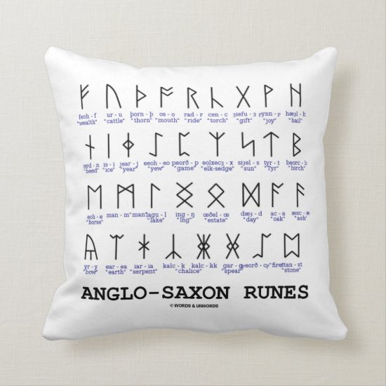 Anglo-Saxon Runes (Linguistics Cryptography) Throw Pillow