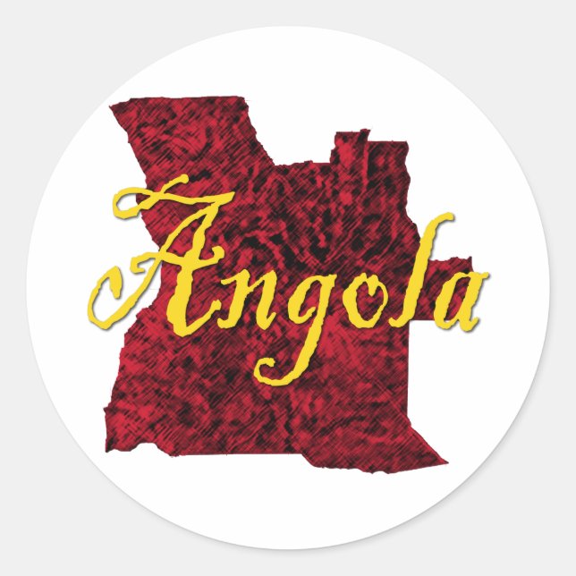 Angola Classic Round Sticker (Front)