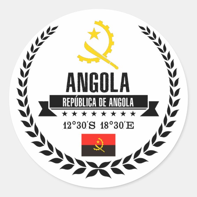 Angola Classic Round Sticker (Front)