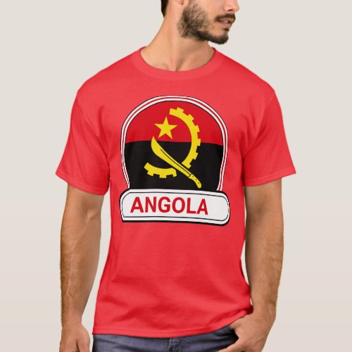 Angola Country Badge Angola Flag T_Shirt
