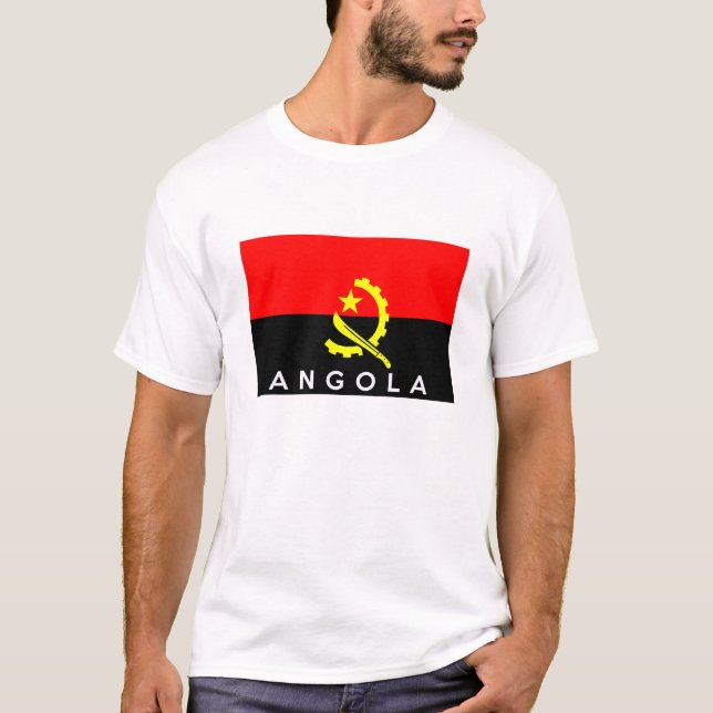 angola country flag symbol name text T-Shirt (Front)