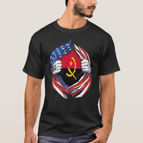 Angola Flag American Proud of My Angolan Heritage T_Shirt