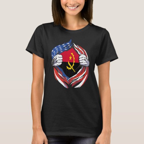 Angola Flag American Proud of My Angolan Heritage T_Shirt