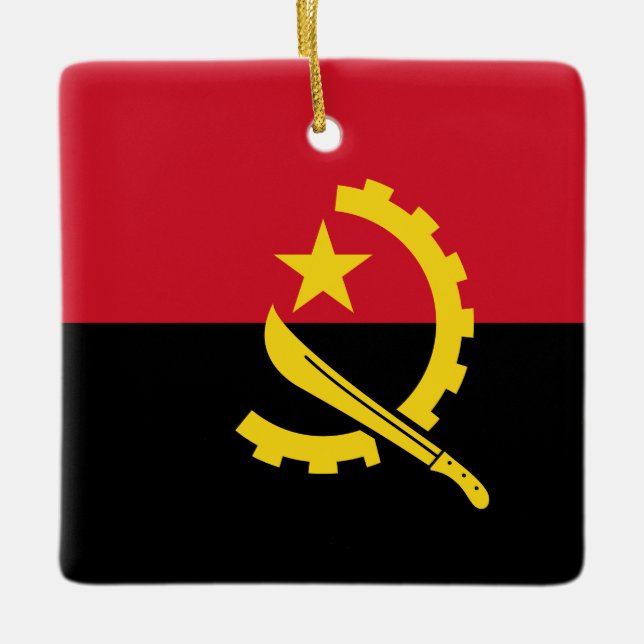 Angola Flag Ceramic Ornament (Front)