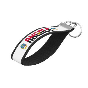 Angola Flag Charming Patriotic Wrist Keychain