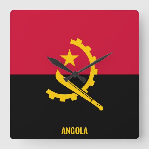 Angola Flag Dazzling Patriotic Square Wall Clock
