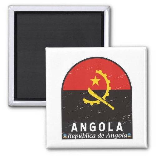 Angola Flag Emblem Distressed Vintage  Magnet