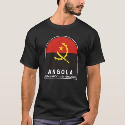 Angola Flag Emblem Distressed Vintage  T_Shirt