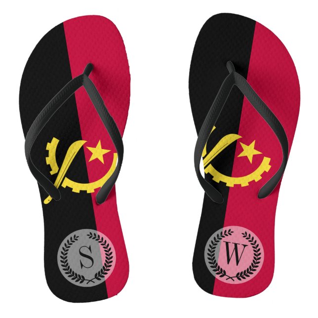 Angola Flag Flip Flops (Footbed)