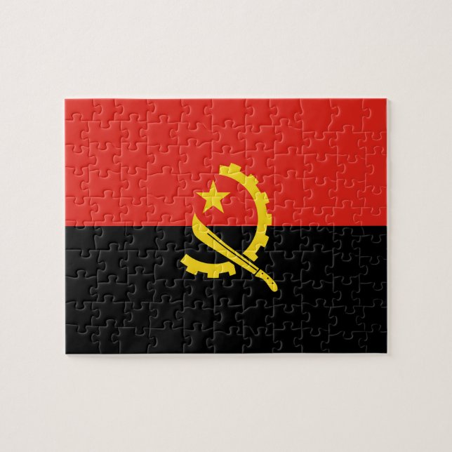 Angola flag jigsaw puzzle (Horizontal)
