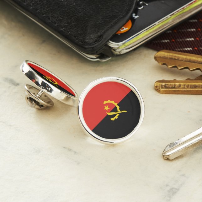 Angola flag lapel pin (In Situ)