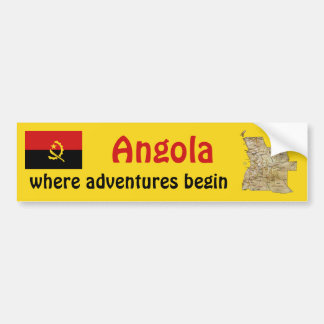 Angola Flag + Map Bumper Sticker